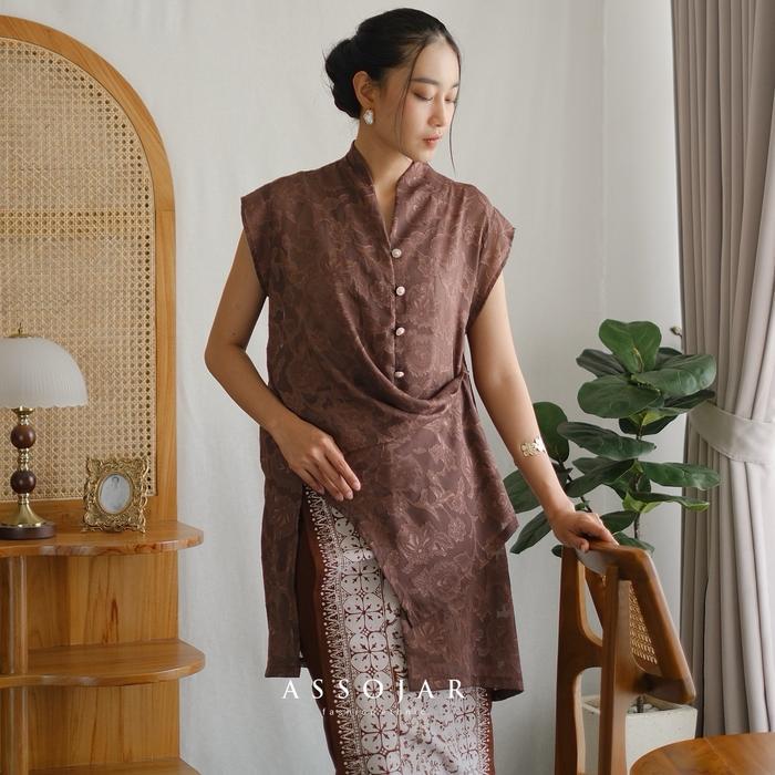 Promo Assojar - Leres Kebaya / Atasan Kebaya wanita - Leres CoklatOri
