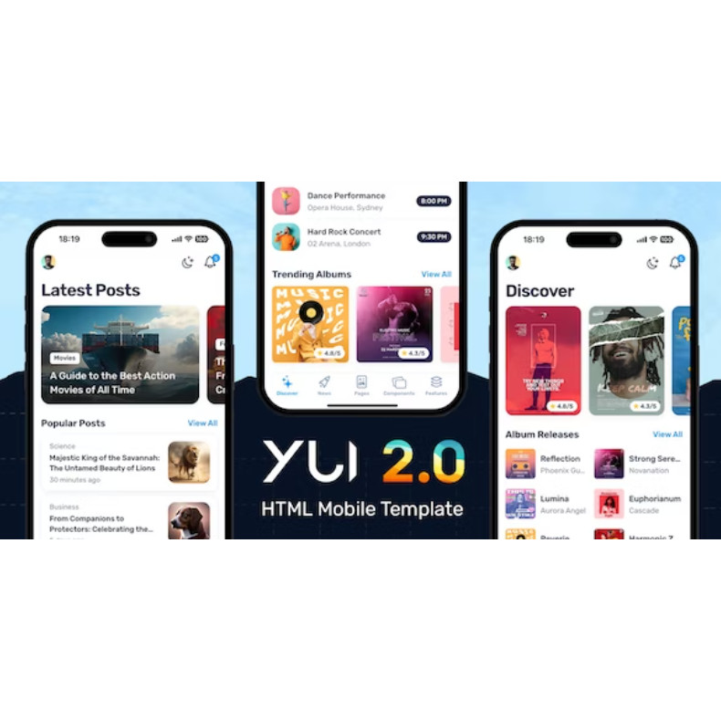 Yui v2.2 - Mobile Apps PWA HTML Template