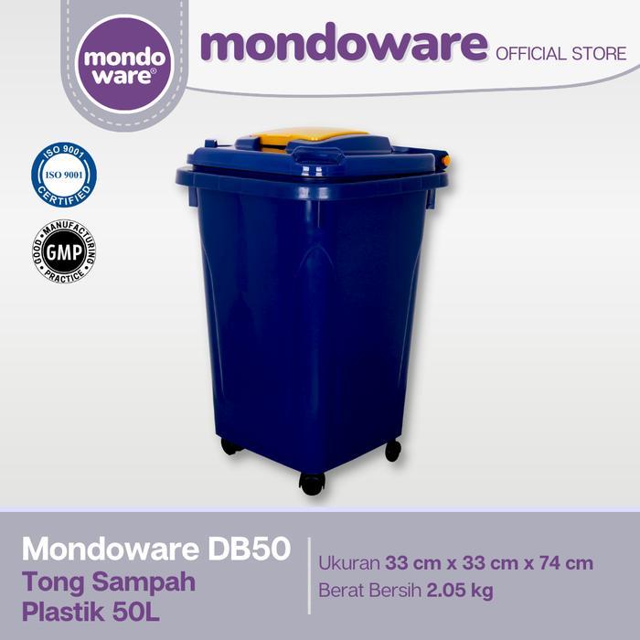 Tong Sampah Besar Plastik Outdoor 50L - Mondoware DB50 - Biru