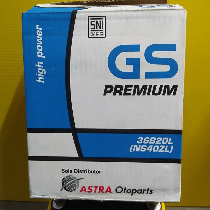 aki mobil battery GS Astra premium NS40ZL 12 volt 35 amper top