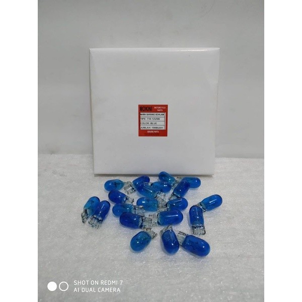 BOHLAM SENJA, BOHLAM TANCAP, BOHLAM COLOK T10 BIRU (MOKINI) 12V 5WATT [K3]