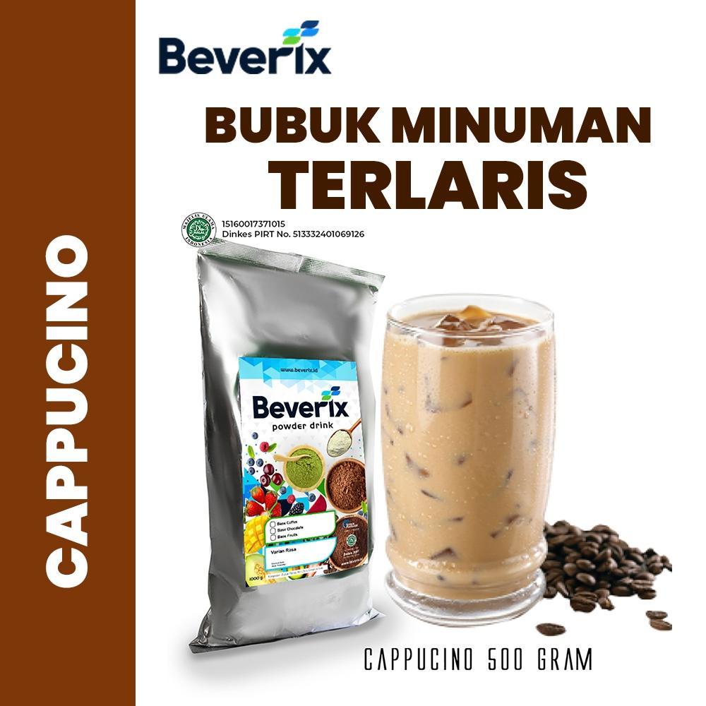 kopikan aja BEVERIX Bubuk Minuman Kopi Premium Rasa Cappucino 500 Gram Menu Kopi Sepeda Keliling Kek