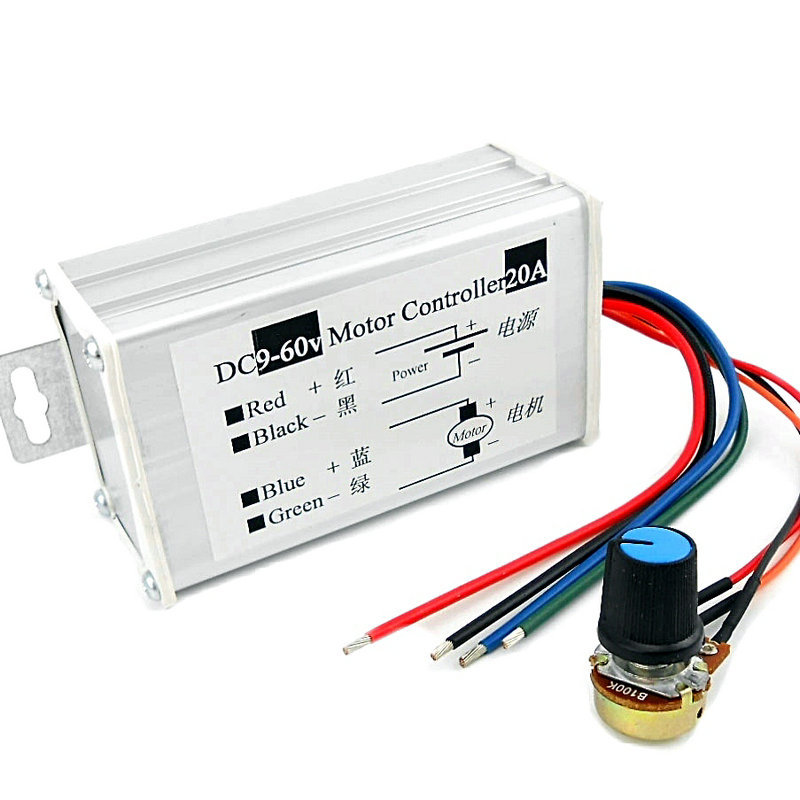 PWM DC motor steess speed controller  12V 24V 60V MAX 20A Pulse WidthModulator motor Speed regulatin
