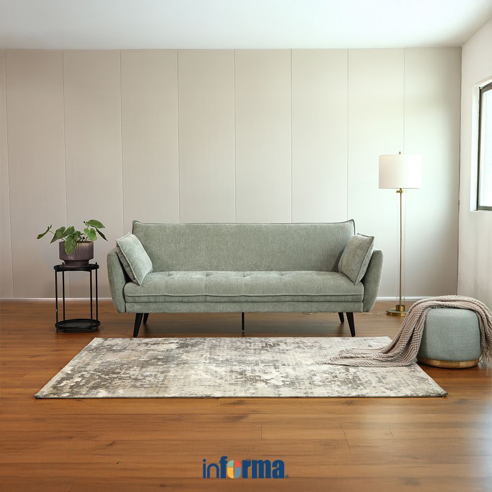 Informa Nordia Sheila Sofa Bed Fabric - Hijau Tempat Duduk Multifungsi Sofa Tidur 2In1 Kursi Santai 