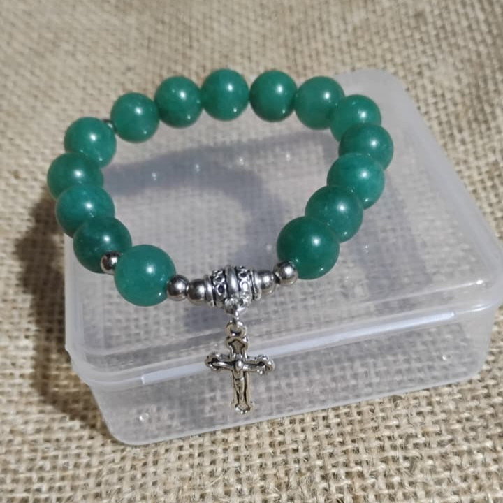 Gelang Rosario Batu Giok Hijau