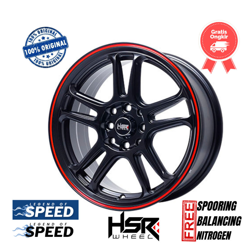 Paket Velg HSR Ring 15 dan ban accelera 185 55 R15