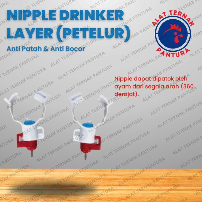500 Pcs Nipple Drinker Layer Peterlur / Tempat Minum Ayam Peterlur / Nipel A9 / Nepel Ayam Broiler, 