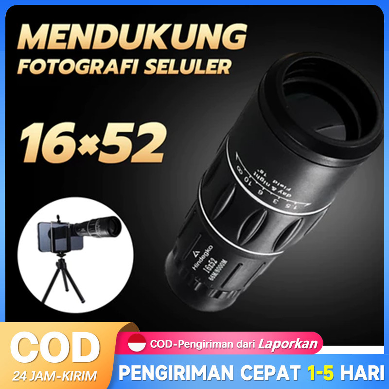 Babooshopto Teropong Jarak Jauh Monokular Lensa Focus Zoom 10000M / Kekeran Jarak Jauh Asli Siang