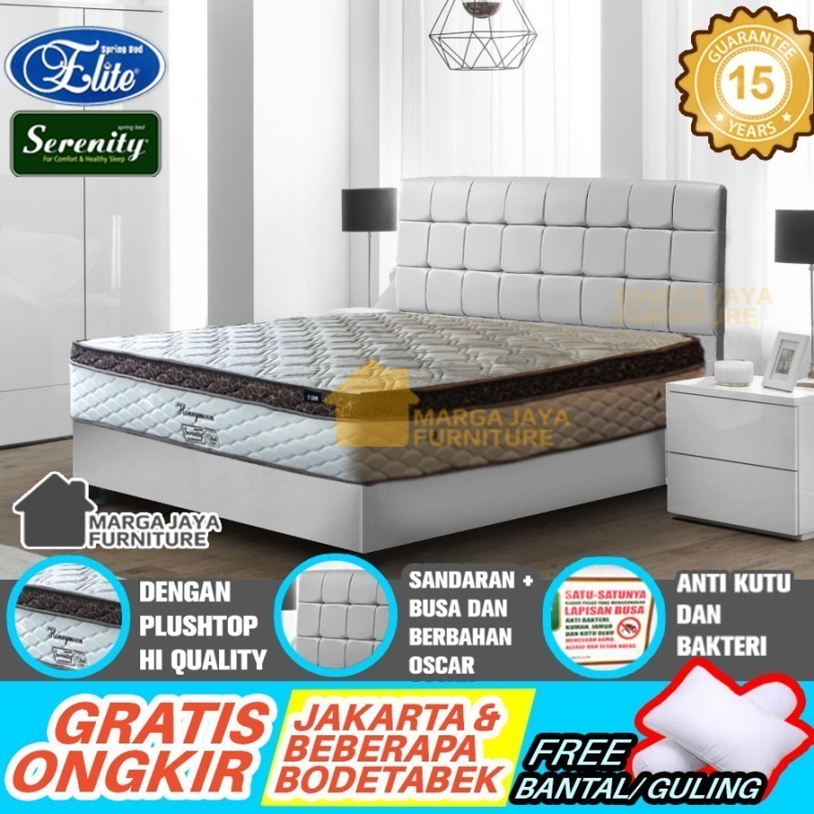 Kasur Spring bed ELITE SERENITY Honeymoon Plushtop ranjang Divan Sandaran Set