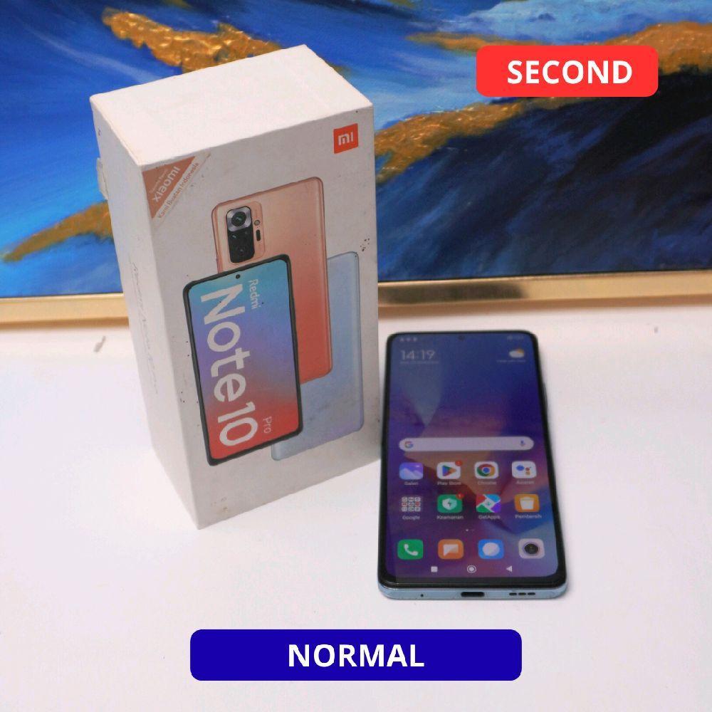 XIAOMI REDMI NOTE 10 PRO 6/128 GB  HP SECOND ORIGINAL SINAR MUTIARA CELL