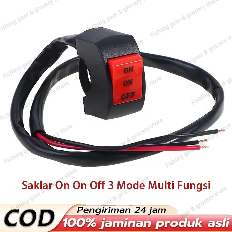 Saklar on on off multi fungsi 3 mode Waterproof Universal Lampu Sepeda Listrik universal saklar brek