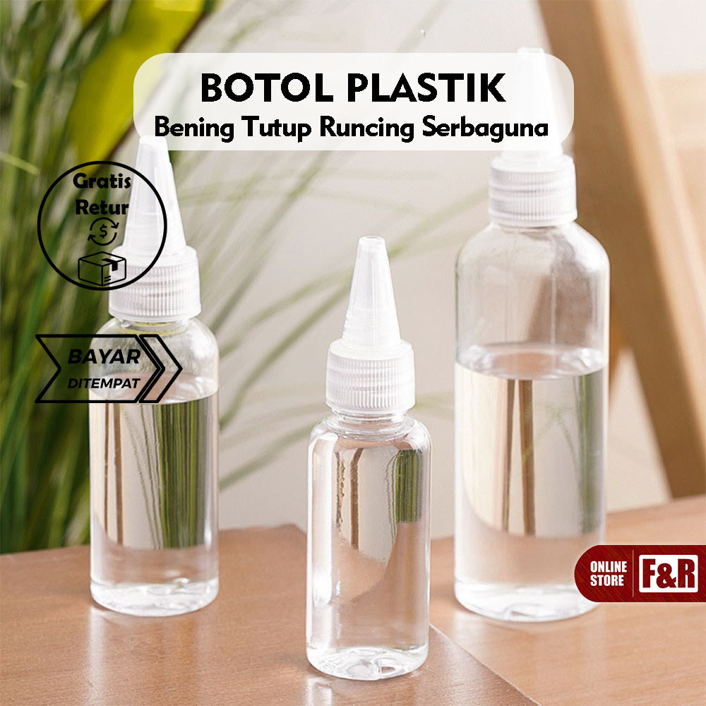 Botol Refill Cairan Serbaguna Botol Refill Mini Transfaran Model Nozzle Botol Plastik Kecil 50 ML Tu