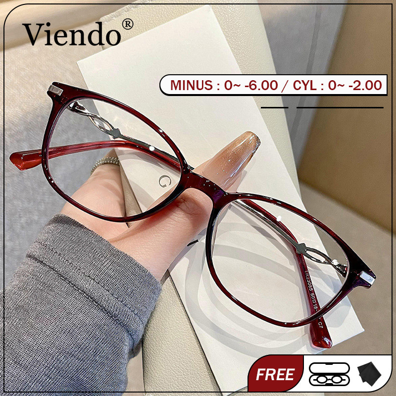 Viendo Kacamata BLUERAY Minus Wanita Pria Lonjong Frame Normal Anti Radiasi Kaca Mata Optik TR23085
