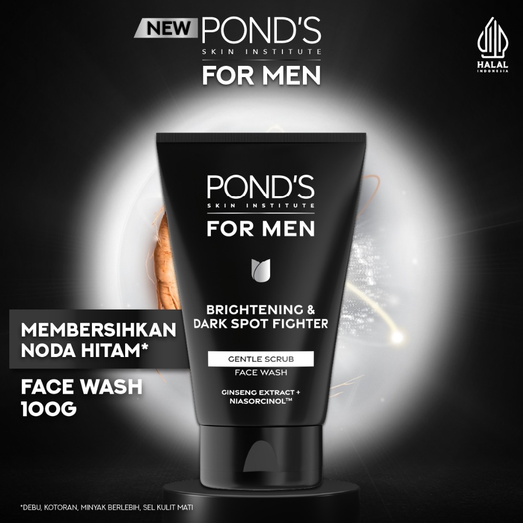 POND’S Skin Institute for Men Brightening & Dark Spot Fighter FACE SCRUB 100g- FACIAL SCRUB Pria Men