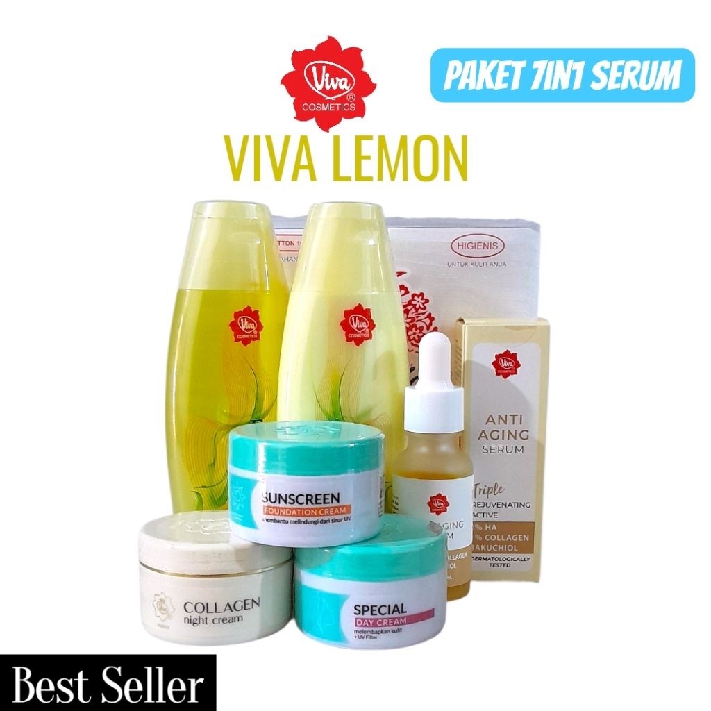 Paket Viva Cosmetics LEMON Paket Edisi Lengkap 7in1/6in1/5in1/4in1 | Merawat kulit Berminyak & Berje