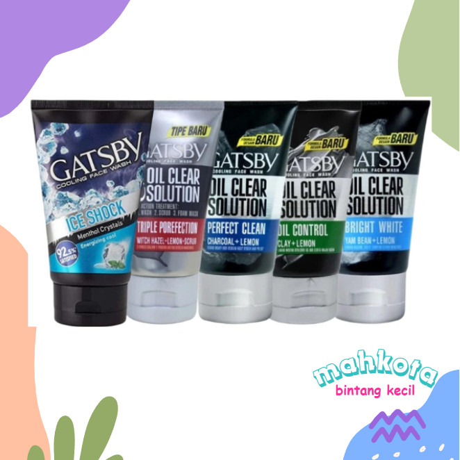 Gatsby Cooling Face Wash Oil Clear Solution 100 gr  Pembersih Wajah Gatsby