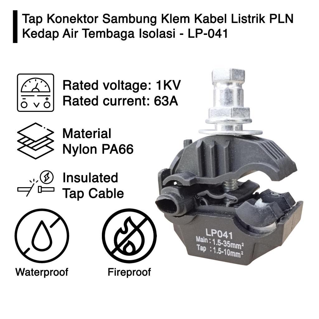 Tap Konektor Sambung Klem Kabel Listrik PLN Kedap Air Tembaga Isolasi