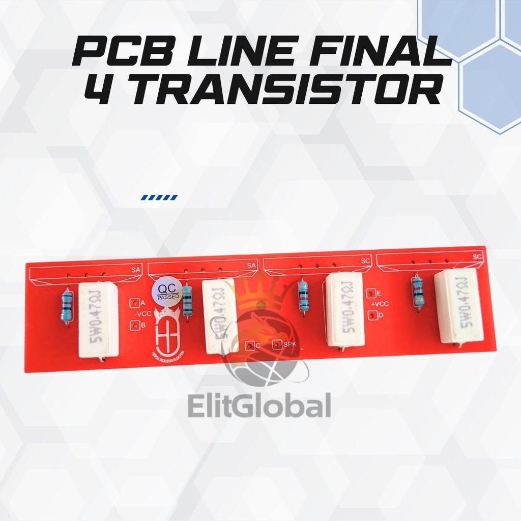 PCB Line Final 4 Transistor Audio Plus Resistor Komponen Siap Solder