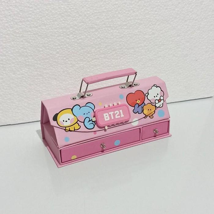 Sketch Book BOS Kotak Pensil Karton+Kode Kunci/Tempat Pensil/Pencil Case Code/Pin Stationery Besi/Ko