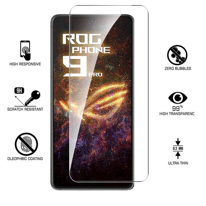 AKSESORIS COMPATIBLE FOR ASUS PHONE ROG 9 / 9 FE / ROG 9 PRO 5G TEMPERED GLASS CLEAR ANTI GORES LAYA