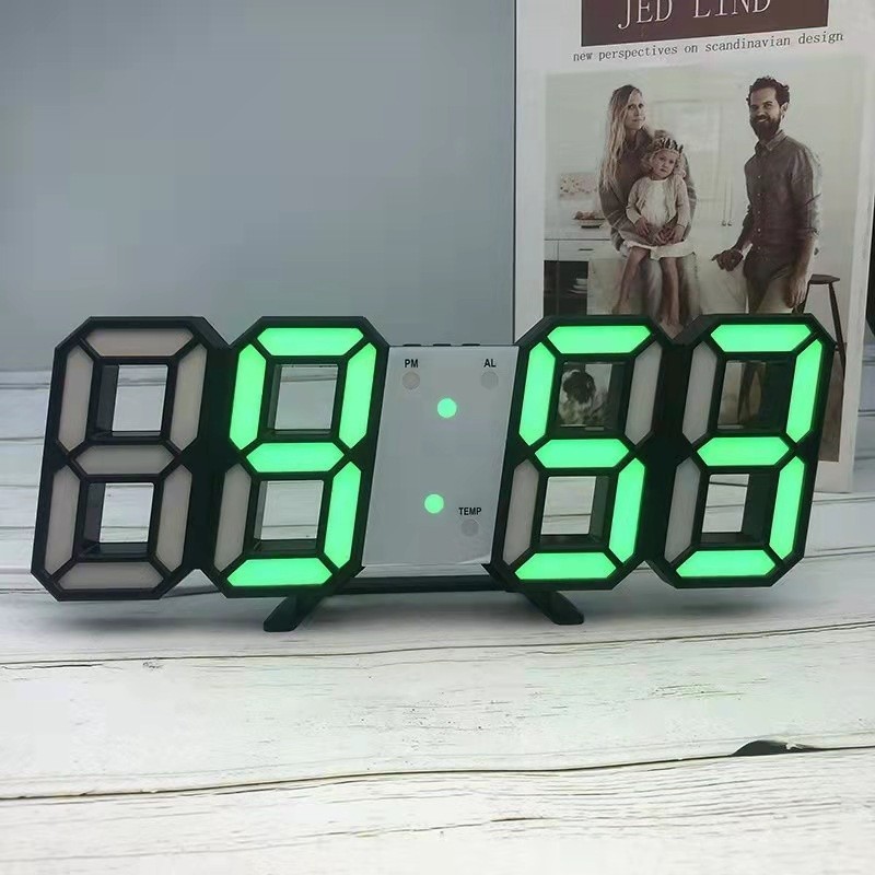 J5414 Jam Dekorasi / 3D Clock / Jam Alarm / Jam Unik / Jam Meja LED 3D / Jam Dinding Digital