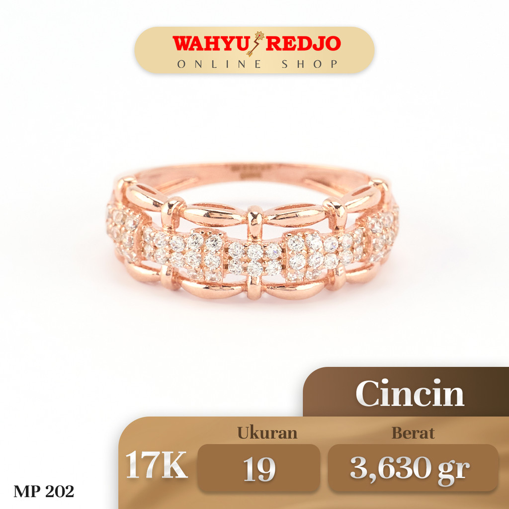 Cincin Emas Rose Gold Kadar 17K Wahyu Redjo CC-17K-28410375-PMR