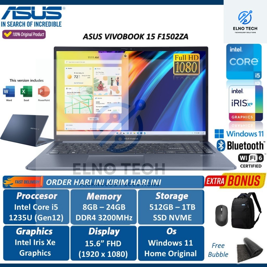 Laptop Asus Vivobook 15 F1502ZA Intel Core i5 1235U 40GB 1TB SSD 15.6 FHD Windows 11 Home