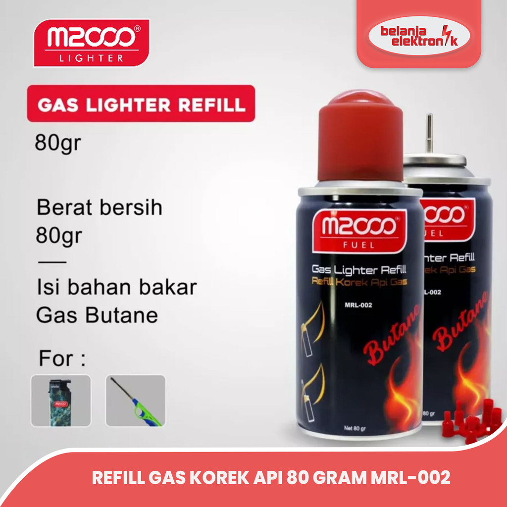 M2000 MRL-002 REFILL GAS KOREK API / GAS ISI ULANG GAS LIGHTER REFILL KOREK API PEMANTIK 80 GR
