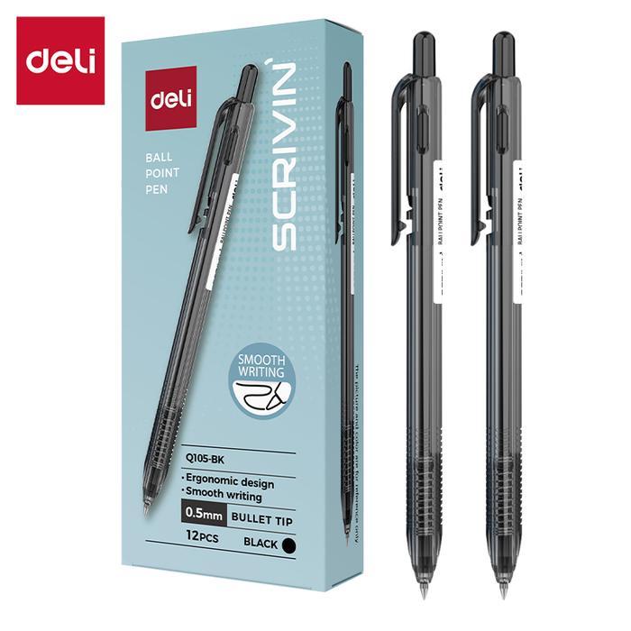 Deli Ballpoint Pen / Pulpen Bolpoin 0.7 mm Penulisan Halus EQ105 1pcs - Biru