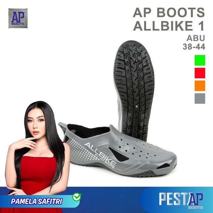 AP Boots ALLBIKE Abu - Sepatu Bike PVC - 38, Abu-abu