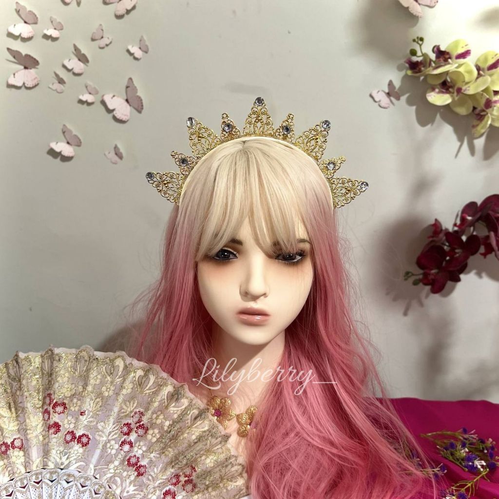 TERMURAH Bando Mahkota Hiasan Kepala Karnaval Festival Headpiece Hijab Wisuda Anak Wanita Ringan - F