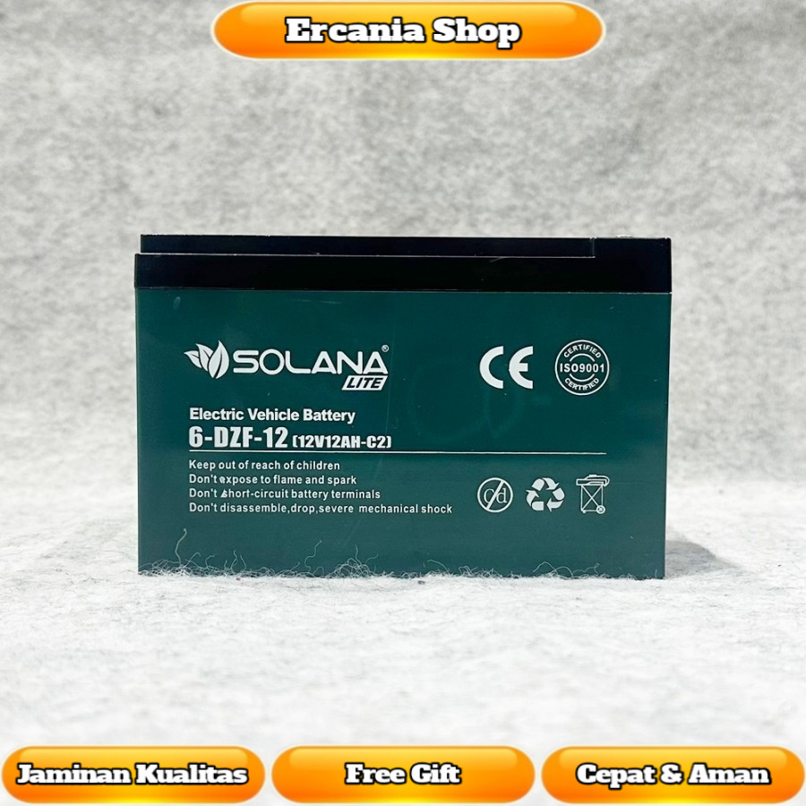 AKI BATERAI MOBIL MOTOR LISTRIK SELIS EVB 6DZF12 12v 12ah DEEP CYCLE