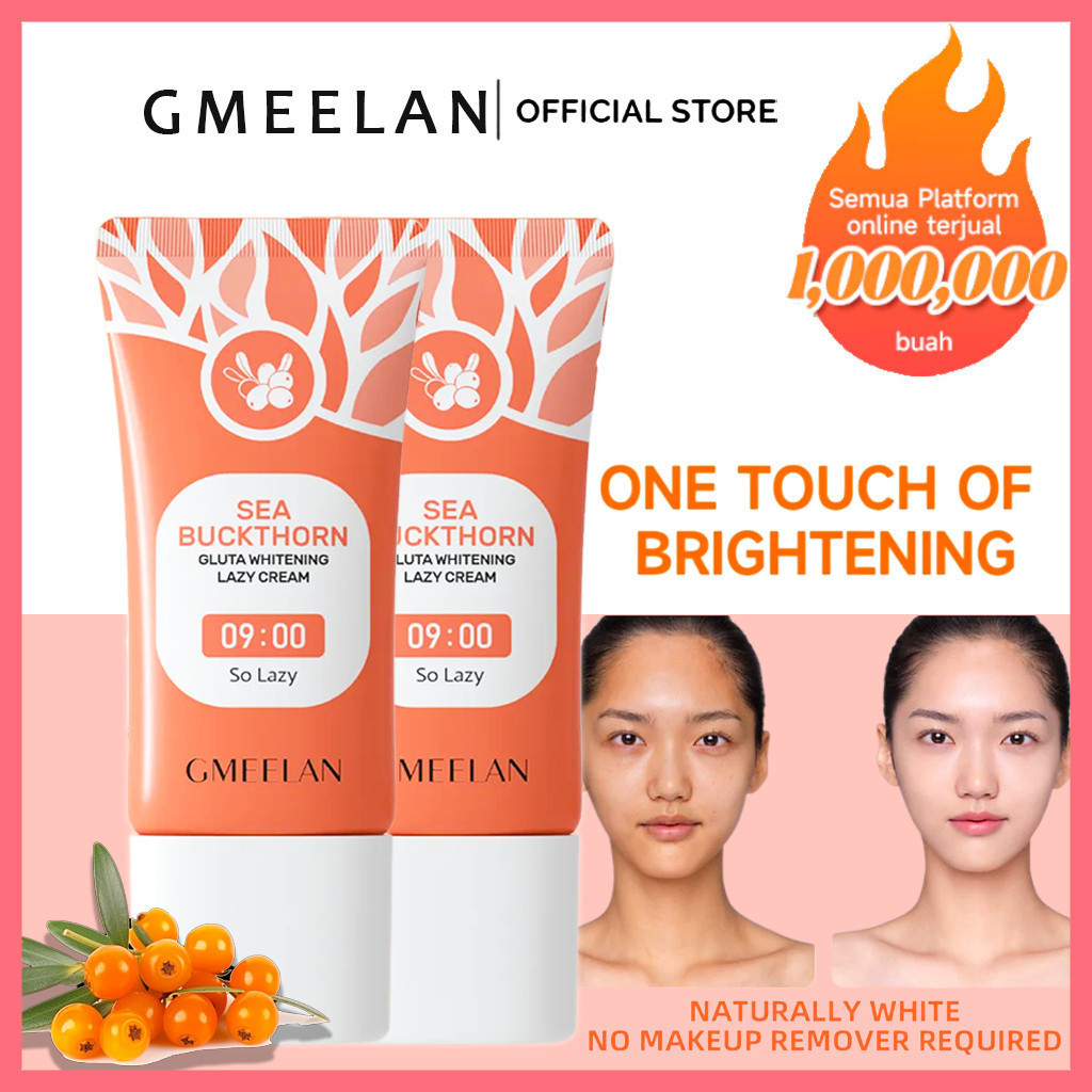 GMEELAN Gluta Whitening Lazy Cream Wajah Moisturizer 30g Gluta Whitening Lazy Cream Pelembab Wajah