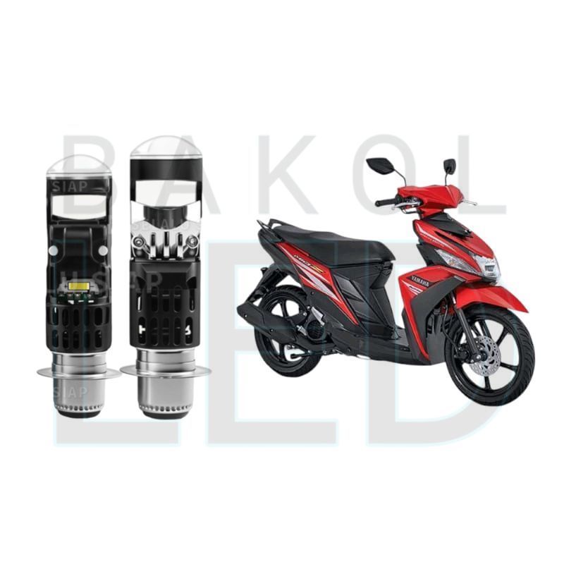 1pcs Lampu depan LED H6 Mini BiLED motor Yamaha Mio Z BL