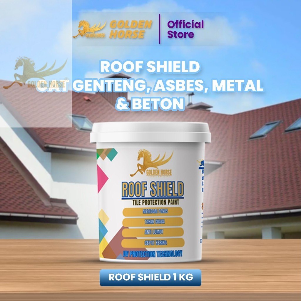 Golden Horse - Cat Genteng glossy Beton/ Asbes/ Metal 1 kg - ROOF SHIELD