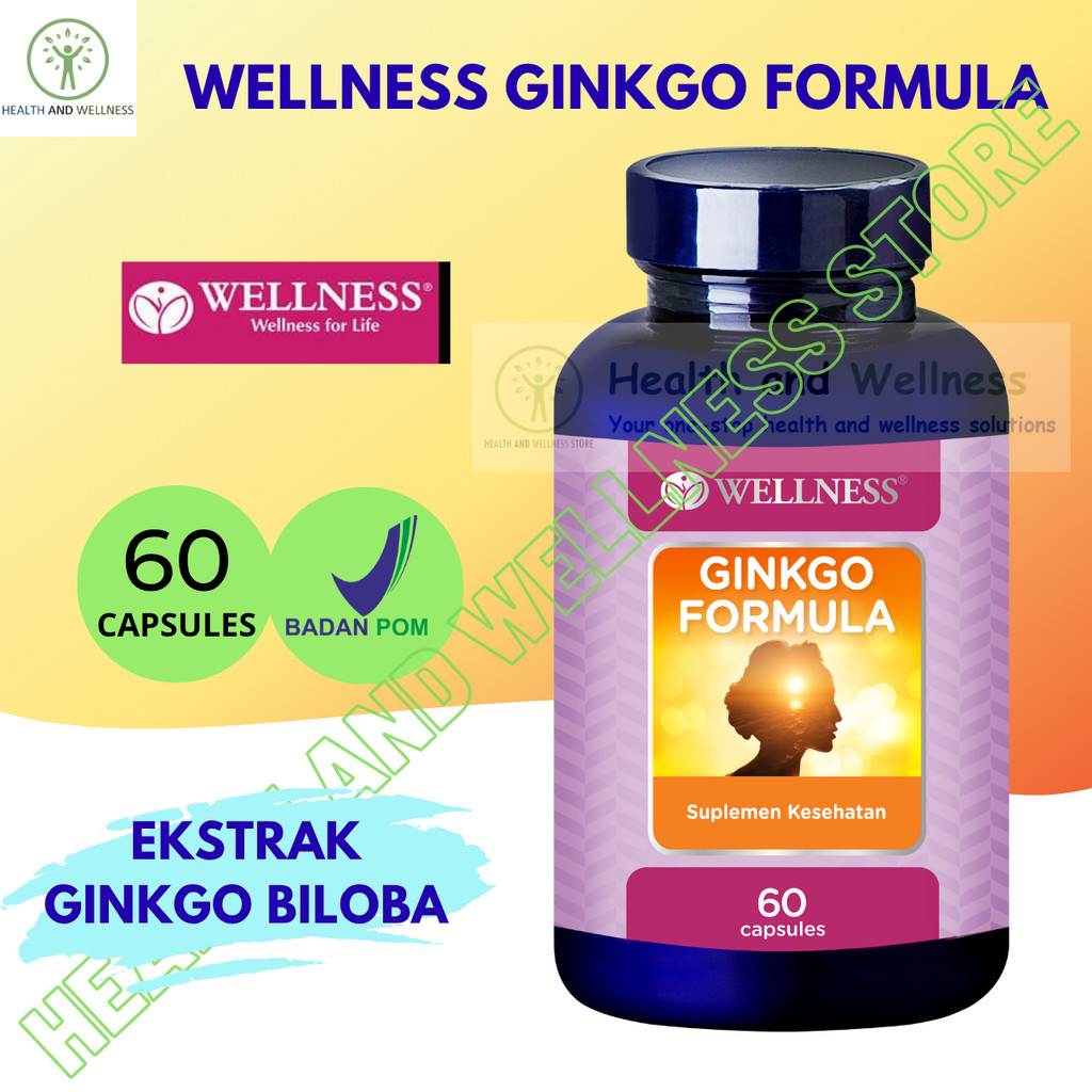 WELLNESS GINKGO FORMULA 60 KAPSUL VITAMIN SUPLEMEN OTAK GINKGO BILOBA