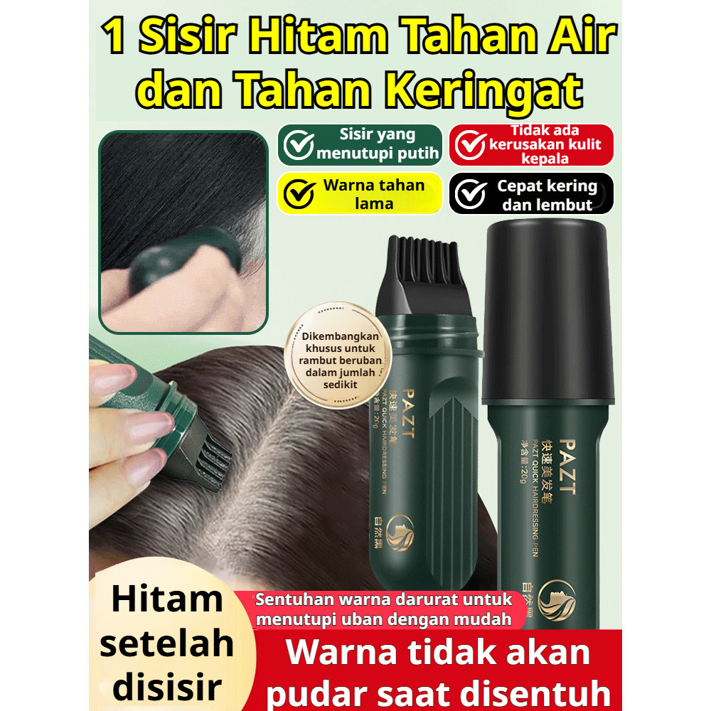 Sisir Pewarna Rambut Abu-abu Ekstrak Tumbuhan, Pena Pewarna Rambut Cepat Kering, Pena Pewarna Rambut