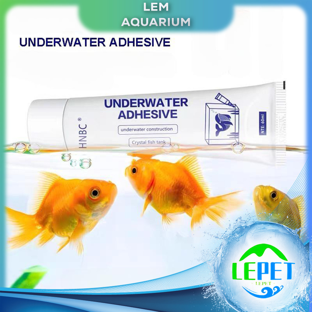 Lem kaca akuarium 60ml, lem kebocoran akuarium, lem khusus perbaikan kebocoran kolam, lem perbaikan,