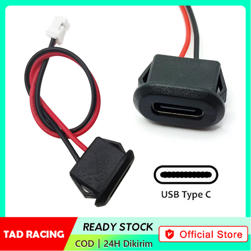 5Pcs Soket Kotak Slim Tempel Box Usb Type C Female Dc Socket Waterproof Jack Socket Cable Charging -