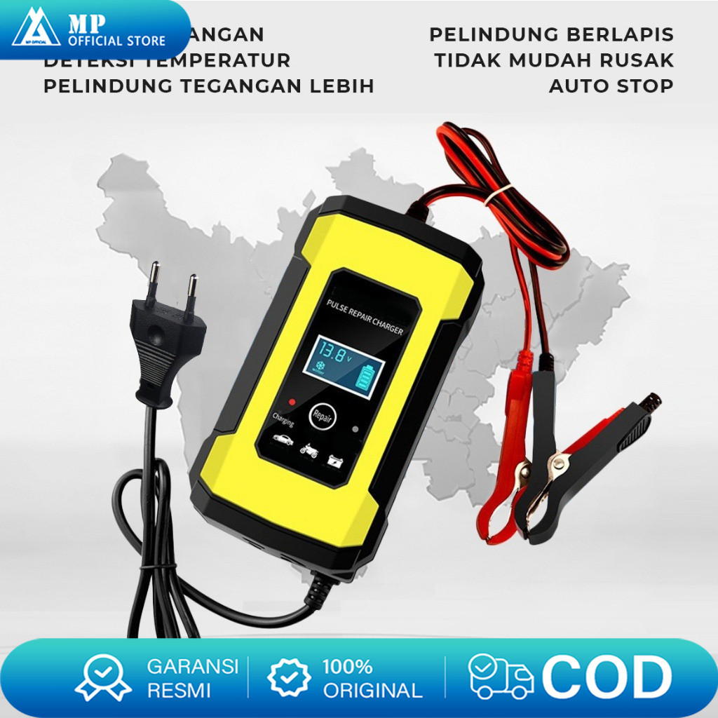 NGGESINGSHOP Charger Aki Motor Charger Aki Mobil Intelligent Battery Charger Aki Mobil 12V 6A  Charg