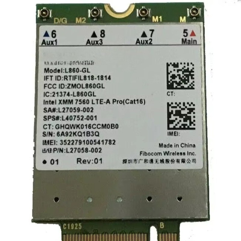 L860GL FDDLTE TDDLTE Cat16 4G Module 4G SPS # L27188001 4G Card Card For HP Laptop L860