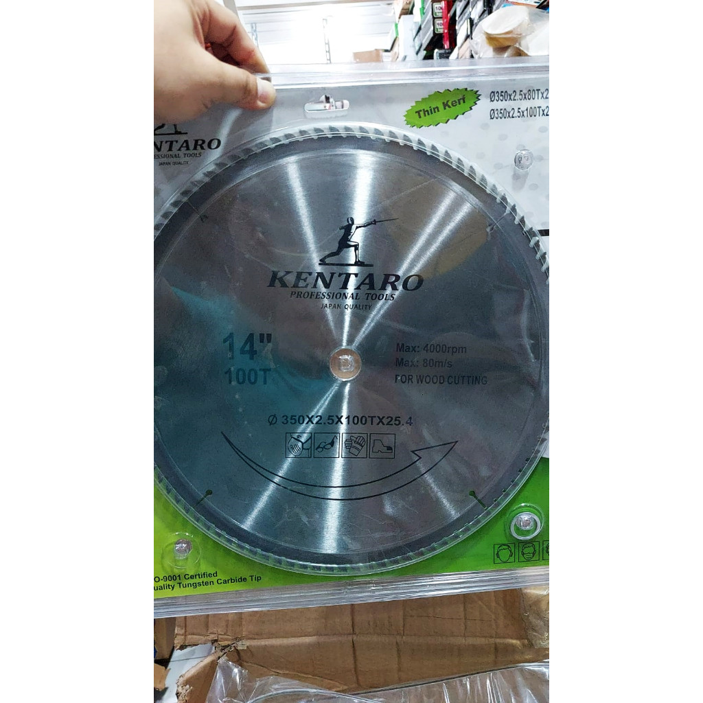 MATA GERGAJI CIRCULAR SAW 14" 100T KENTARO TCT – Cut Off 350mm untuk Bonggol Kayu, Tulang Sapi & Mat