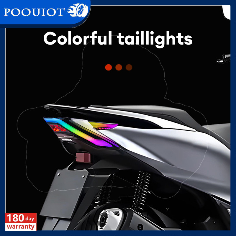 POOU IOT Lampu Belakang Motor RGB Cocok untuk HONDA PCX160 2021 Modifikasi