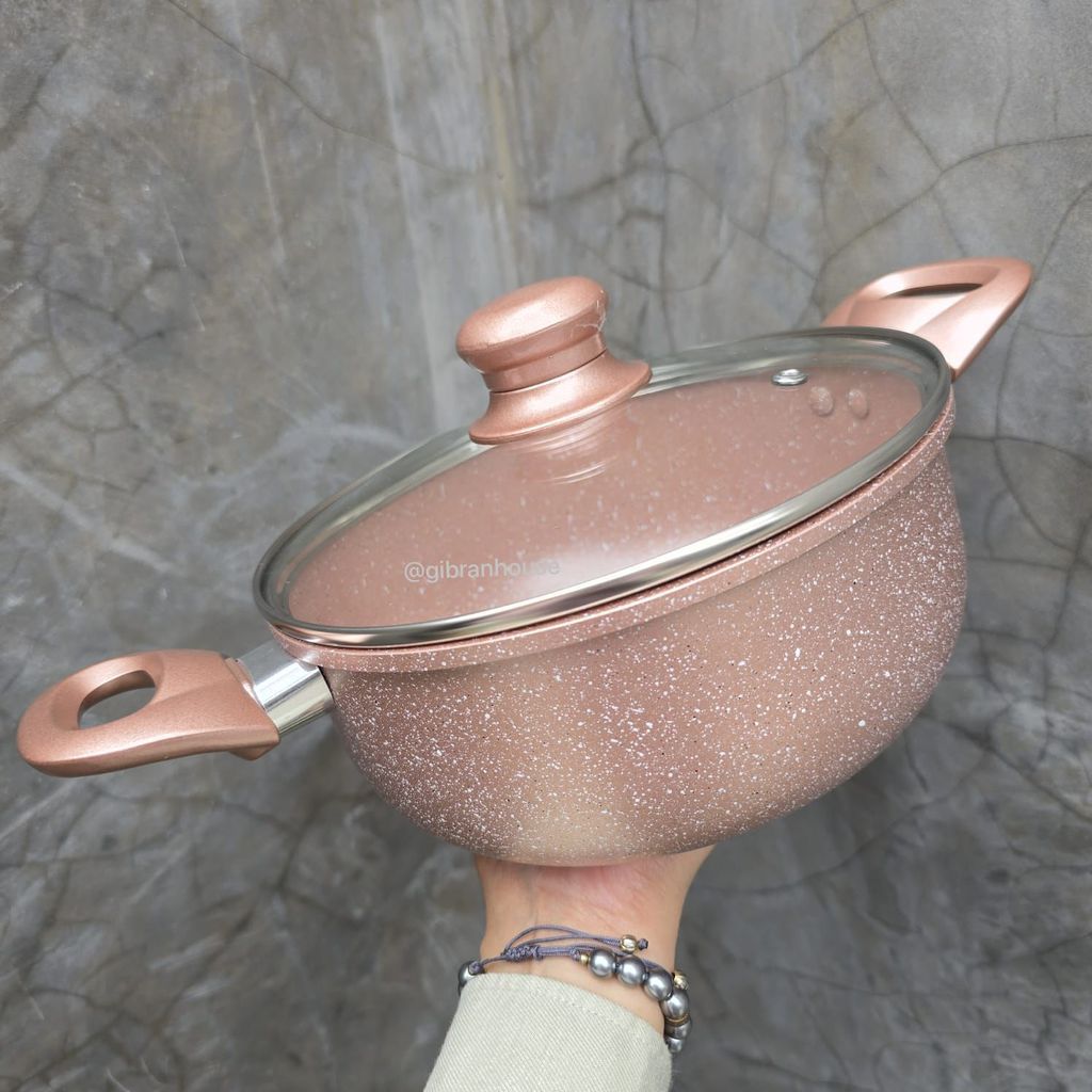 Pero Berlin Casserole 20cm with Glass Lid / Panci Biogranite Anti Lengket dengan Tutup Kaca