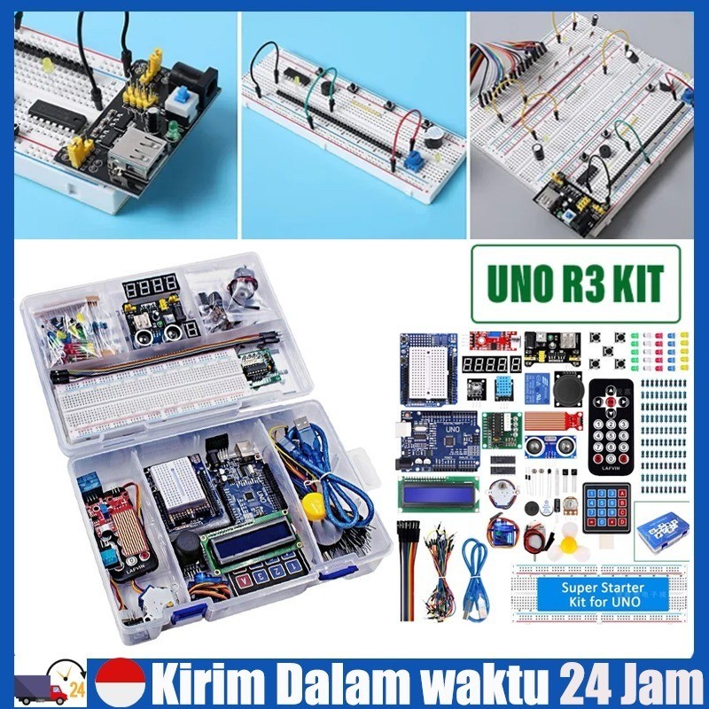 ( Stok Siap ) 1 Set Kit Arduino UNO R3 / Arduino Starter Kit Lengkap / Arduino UNO Paket Lengkap Pem