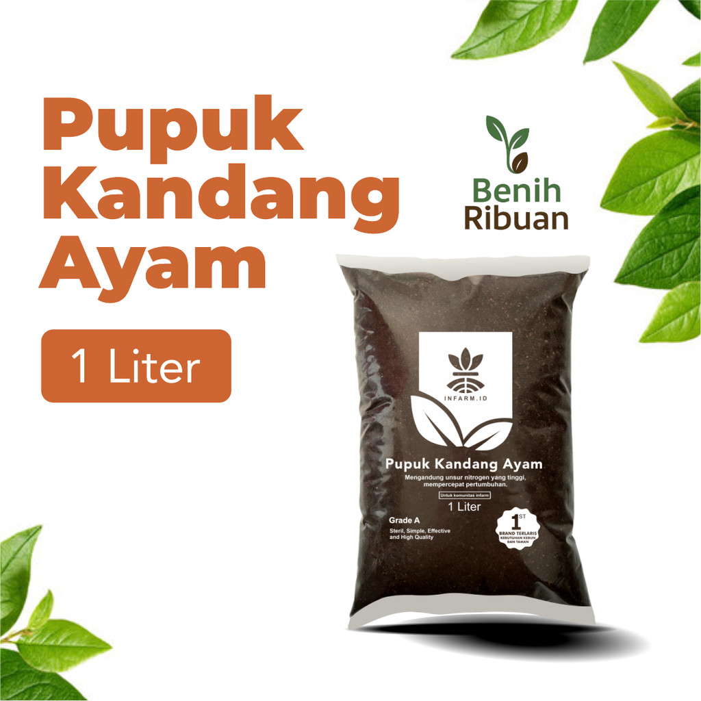 BENIH RIBUAN - Pupuk Kandang Kohe Ayam Organik 1 Liter Kualitas Super Pupuk Kandang Ayam Organik