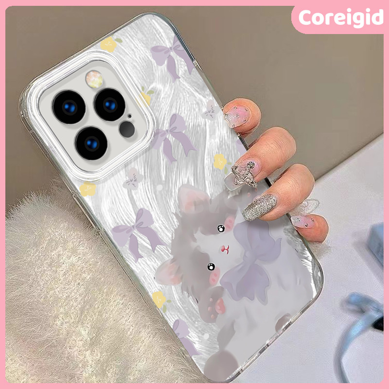 Case iphone 11 15 13 16 XR 12 Pro 14 pro max X 7 plus 8plus xs max 6 plus 11pro kucing bunga ungu ae