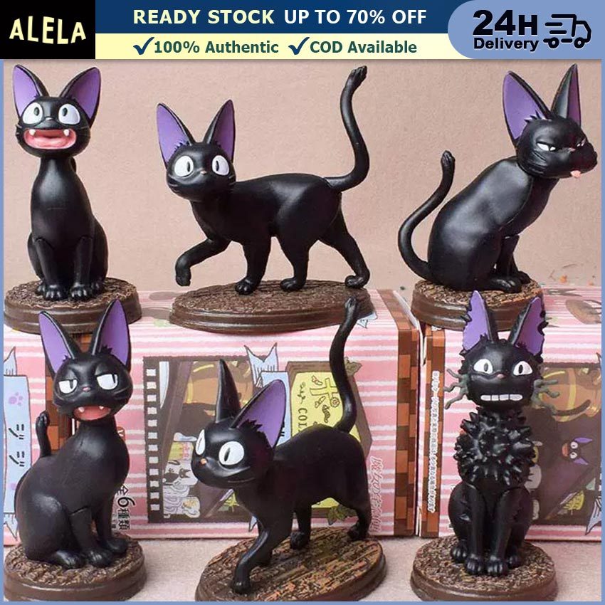 6Pcs/Set Figure Kucing Studio Ghibli Kiki's Delivery Service JIJI Figure Loose
