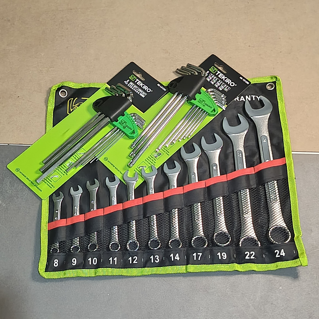 KUNCI RING PAS VELOZ 11 PCS 8-24 MM / Kunci Pas Ring Set VELOZ Lengkap 1 Set + KUNCI L TEKIRO