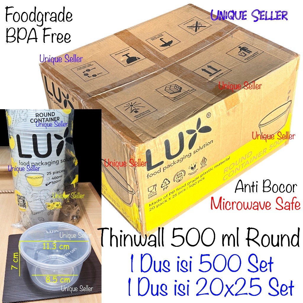 [1Dus] Thinwall Round Roundbowl 500 ml LUX Anti Bocor / Thinwal Mangkok Kuah Bakso Mie Plastik 500ml